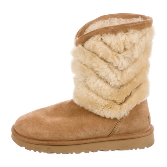UGG Shoes - Ugg Size 6 Tan Fur Boots